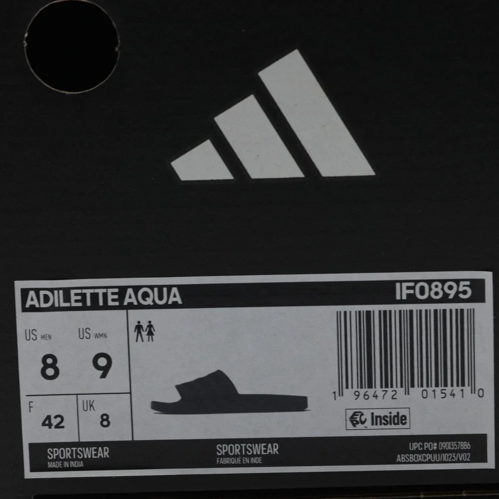 Adidas Unisex Adilette Aqua‎ Slides Casual Slip-On Sandals Navy Blue Size M8 W9